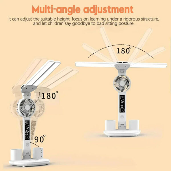 Lampe de Bureau Multifonctionnelle avec Ventilateur