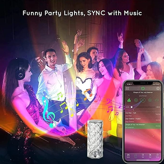 Lampe Musicale en Cristal LED avec Bluetooth & haut-parleur